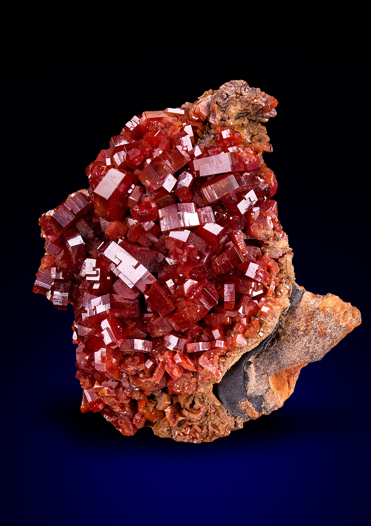 Collections Vanadinite with Barite from Morocco,Morocco Minerals and Crystals,Vanadinite Crystal,red color,Cluster Vanadinite,Crystal Home